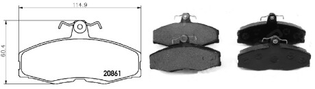 Колодки гальмiвнi, лiв/прав, перед APlus 71208AAP