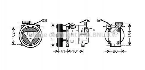 Компресор кондиціонера MAZDA 3 (2004-) (вир-во AVA) AVA COOLING MZAK207 (фото 1)