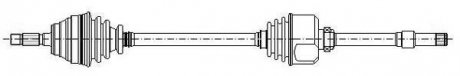 CITROEN піввісь прав. з ABS L=872mm 25/24 зуб. XSARA Break 2.0 HDi 109 01-05, ZX Break 1.9 TD 93-97 CIFAM 655-137