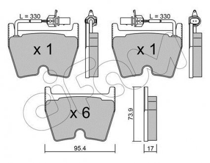 VW гальмівний колодки передні Phaeton 02-, AUDI, LAMBORGHINI CIFAM 822-1043-0