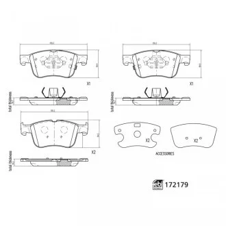 FEBI гальм. колод. передн. FORD FOCUS 1.0 EcoBoost 18- FEBI BILSTEIN 172179