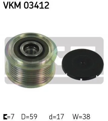 Шків генератора SKF VKM 03412 (фото 1)