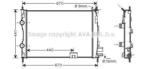 Радіатор, Система охолодження двигуна CLEVER FIT AVA COOLING DNA2287 (фото 1)