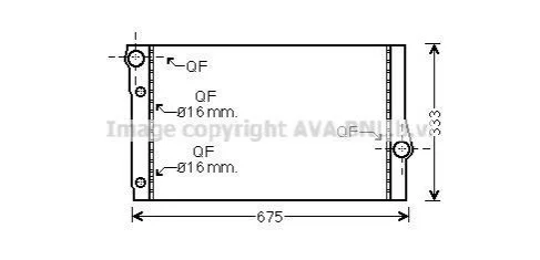 AVA BMW Радіатор охолодження двиг. 5 F10, 6 F13, 7 F01 2.0/3.0d 10- AVA COOLING BW2410 (фото 1)