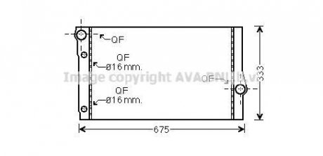 AVA BMW Радіатор охолодження двиг. 5 F10, 6 F13, 7 F01 2.0/3.0d 10- AVA COOLING BW2410