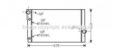 AVA BMW Радіатор охолодження двиг. 5 F10, 6 F13, 7 F01 2.0/3.0d 10- AVA COOLING BW2410