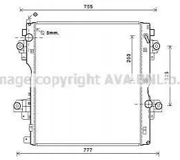 AVA TOYOTA Радіатор охолодження двиг. Land Cruiser Prado 3.0 D-4D AVA COOLING TO2604 (фото 1)