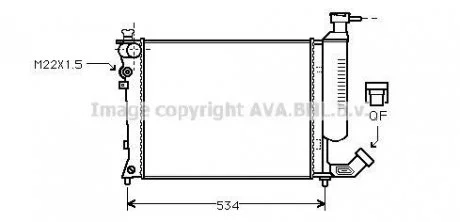 AVA CITROEN Радіатор охолодження двиг. Xsara, ZX 1.4/1.6 AVA COOLING CNA2059