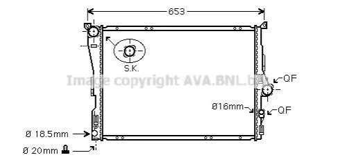 AVA BMW Радіатор охолодження двиг. X3 E83 2.5/3.0 03-10 AVA COOLING BW2343 (фото 1)