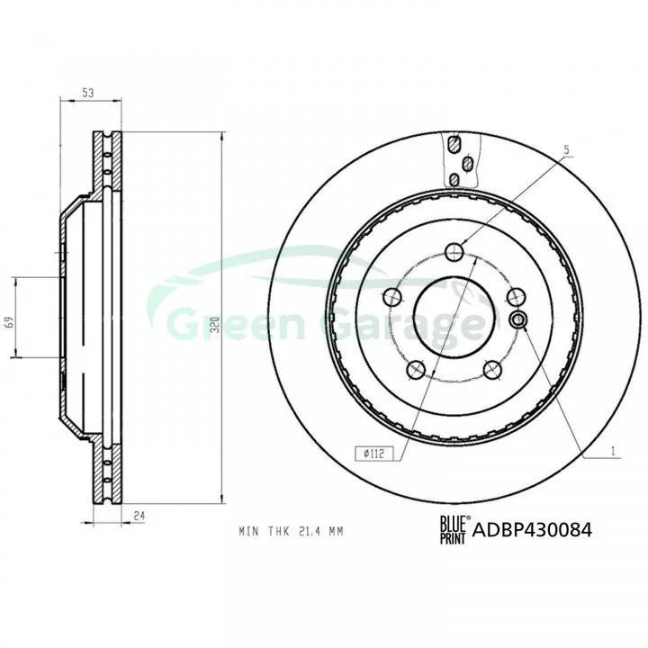 Диск гальм задн. DB S222 17- BLUE PRINT ADBP430084 (фото 1)