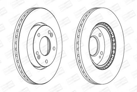 HYUNDAI гальмівний диск передн.Coupe,i30,Tucson,Kia Carens II,III,Cerato,Magentis,Soul,Ceed,Sportage (280*26) CHAMPION 562625CH