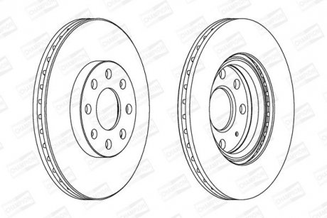 OPEL диск гальмівний передній Corsa D 06-,Fiat Grande Punto 05- CHAMPION 562304CH (фото 1)