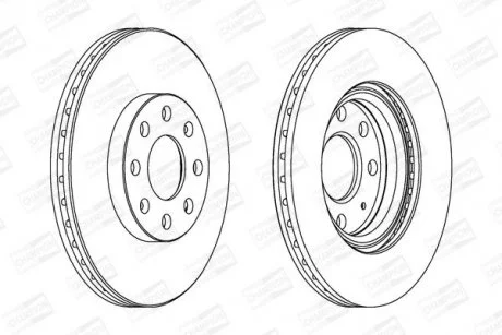 OPEL диск гальмівний передній Corsa D 06-,Fiat Grande Punto 05- CHAMPION 562304CH