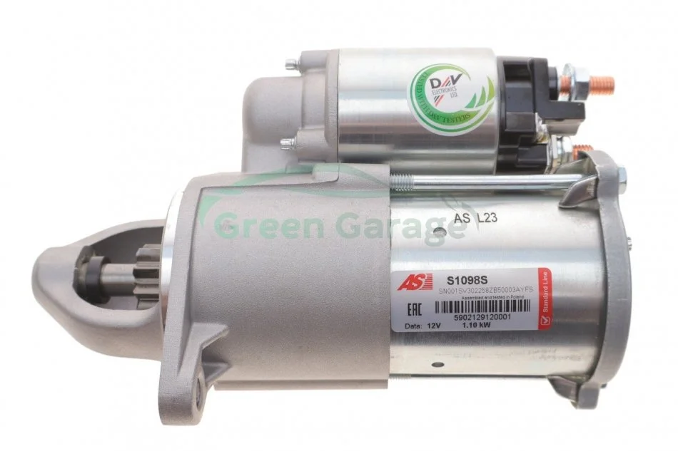 Стартер Opel Astra G/H/J/Combo/Insignia A 1.4-1.8 02- (12V/1.4kw) (z=9) AS-PL S1098S (фото 1)