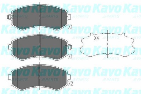 Комплект гальмівних колодок KAVO KBP-6514