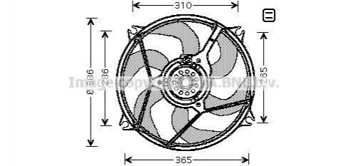 AVA CITROEN Вентилятор радіатора Berlingo, Jumpy, Peugeot 807, Partner 1.4/2.0HDI 99- AVA COOLING CN7530 (фото 1)