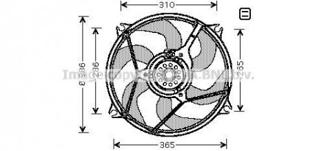 AVA CITROEN Вентилятор радіатора Berlingo, Jumpy, Peugeot 807, Partner 1.4/2.0HDI 99- AVA COOLING CN7530