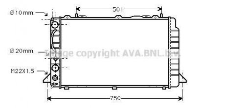 AVA AUDI Радіатор охолодження двиг. 80 B4 4 CYL. (91-) AVA COOLING AIA2089 (фото 1)