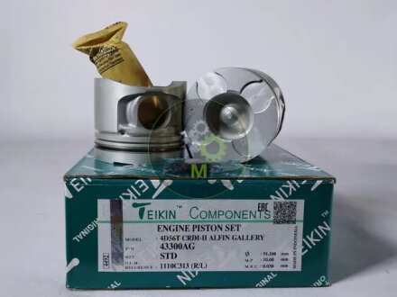 Поршні з пальцем (к-кт на мотор) 4D56T Mitsubishi L200/Pajero Sport Alfin Gallery, TEIKIN 43300AGSTD