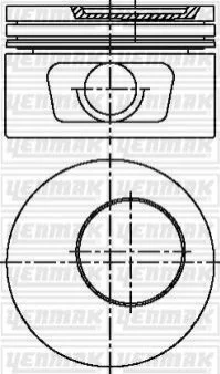 Поршень с кольцами і пальцем (размер отв. 84,80/STD) OPEL VECTRA A 1.8 (4цил.) (1.8SV, 1.8SEH, 1.8SE) YENMAK 3103804000 (фото 1)