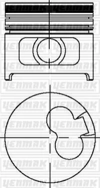 Поршень з кільцями і пальцем (размір отв. 82.50/STD) OPEL Astra F/G, Vectra A (1,7D/DR, X1,7DTL) YENMAK 3103799000 (фото 1)