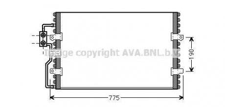 AVA CITROEN Радіатор кондиціонера (конденсатор) без осушувача Evasion, Jumpy, Fiat Scudo, Peugeot 806, Expert AVA COOLING CN5093