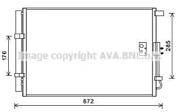 AVA KIA Радіатор кондиціонера (конденсатор) з осушувачем SOUL I 1.6 09- AVA COOLING KA5229D (фото 1)