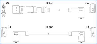 HUCO VW Дроти високої напруги (5шт.) Golf III 1,6, Polo 1,0-1,6 SKODA Felicia 1,6 SEAT HITACHI 134711