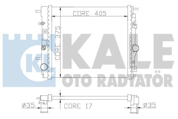 MITSUBISHI Радіатор охолодження двиг. Colt IV, Lancer V 1.3/1.6 92- KALE 362500 (фото 1)
