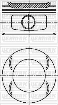 Поршень с кольцами і пальцем (размер отв. 86.00/STD) CITROEN Xsara/Xantia 2,0i FIAT Ulysse 2.0i 16V PEUGEOT 306/406/605 2.0i (XU 10 J 4 RZ) YENMAK 3104499000 (фото 1)