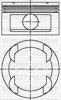 Поршень с кольцами і пальцем (размер отв. 86,00/STD) OPEL Omega B 3.0 (6цл.) (X 30 XE) YENMAK 3103812000 (фото 1)
