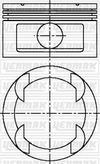 Поршень с кольцами і пальцем (размер отв. 86,00/STD) OPEL Omega B 3.0 (6цл.) (X 30 XE) YENMAK 3103812000