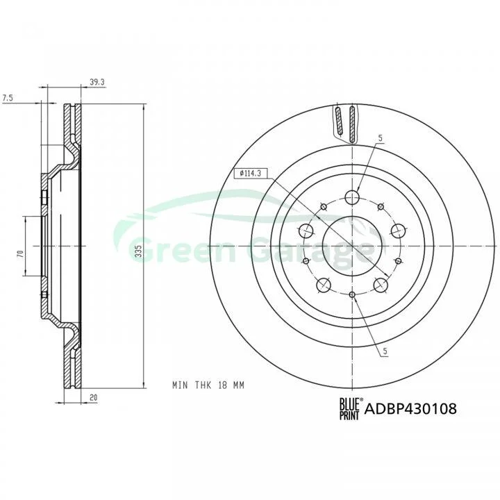 TESLA Диск гальм. задній MODEL 3 BLUE PRINT ADBP430108 (фото 1)