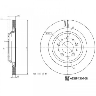 TESLA Диск гальм. задній MODEL 3 BLUE PRINT ADBP430108