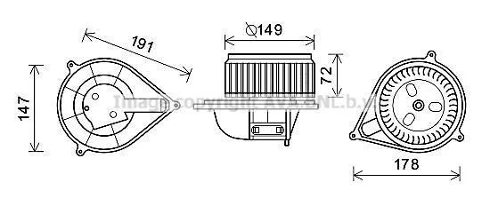 Моторчик печки Fiat Ducato/Citroen Jumper/Peugeot Boxer 02-06 (+AC) AVA COOLING FT8427 (фото 1)