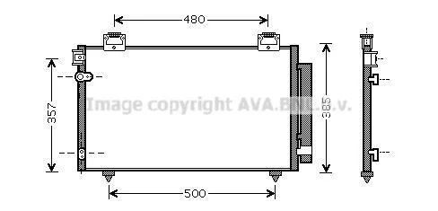 AVA TOYOTA Радіатор кондиціонера (конденсатор) AVENSIS 03- AVA COOLING TO5392D (фото 1)