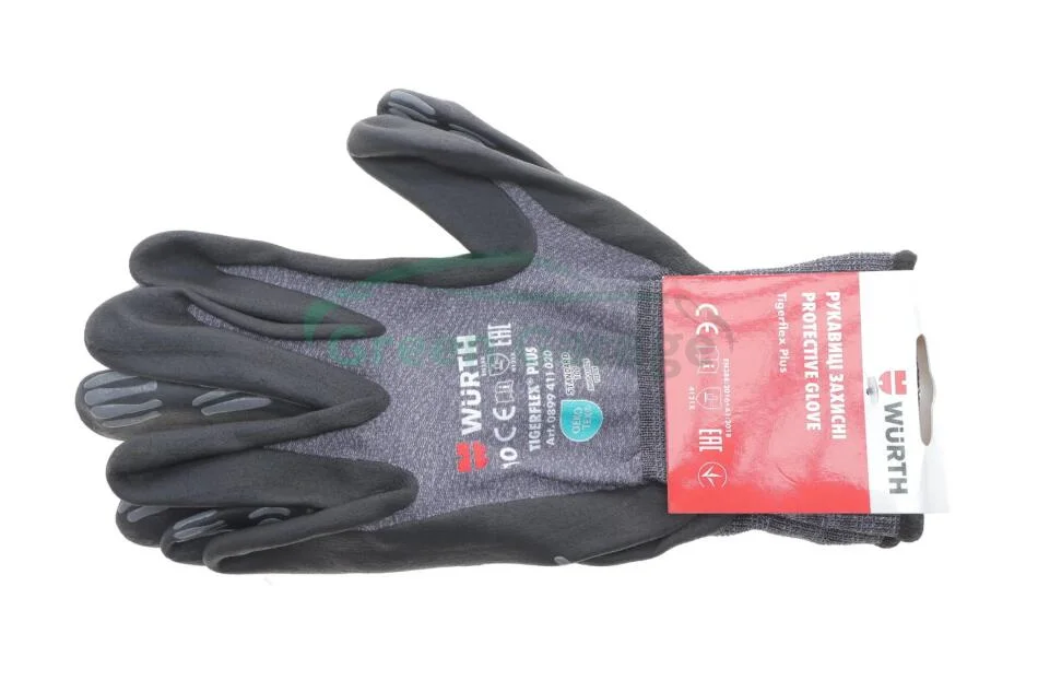 Рукавиці захисні TIGERFLEX PLUS, нейлон, покриття нітрил, пара, р.10 {арт. } WURTH 0899411020 (фото 1)