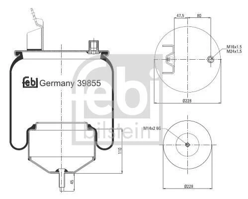 Сильфон пневматичної підвіски FEBI BILSTEIN 39855 (фото 1)
