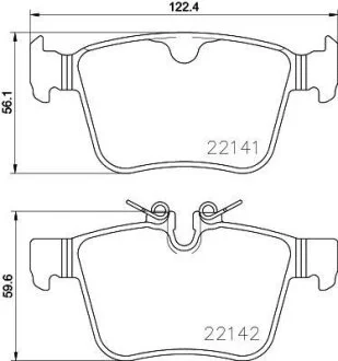 HELLA LANDROVER К-т задних гальм. колодок Discovery Sport 2,0-2,2 14-, Range Rover Evoque 2,0-2,2 11- HELLA PAGID 8DB 355 023361