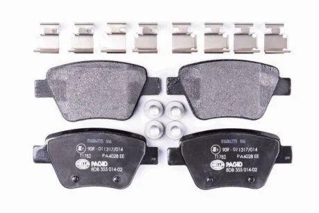 Комплект гальмівних накладок, дискове гальмо HELLA PAGID 8DB 355 014021