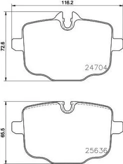 Колодки гальмівні дискові комплект задні HELLA PAGID 8DB 355 024921