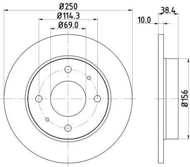 HELLA PRO MITSUBISHI гальмівний диск задн. COLT CZC VI 1.5 06, COLT VI 1.1, 1.3, 1.5 04-, SMART HELLA PAGID 8DD 355 111531