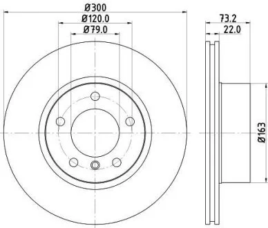 HELLA PRO HIGH CARBON BMW диск гальм.передн. 1(F20) 118I 120I 2010-, 3(F30) 316D-320I 2012- HELLA PAGID 8DD 355 129401