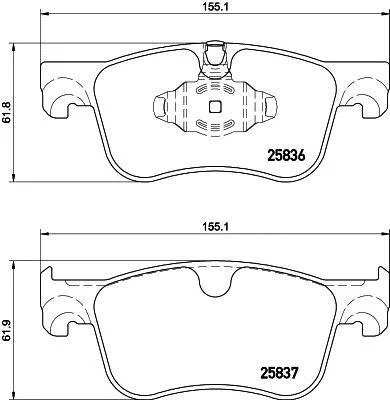 HELLA CITROEN колодки гальмівні передні BERLINGO 1.2-1.6 18-, OPEL, FIAT, PEUGEOT, TOYOTA HELLA PAGID 8DB 355 020931 (фото 1)