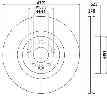 HELLA PRO LAND ROVER диск гальм. передній Range Rover Evoque 11-, Discovery Sport 14- HELLA PAGID 8DD 355 123111