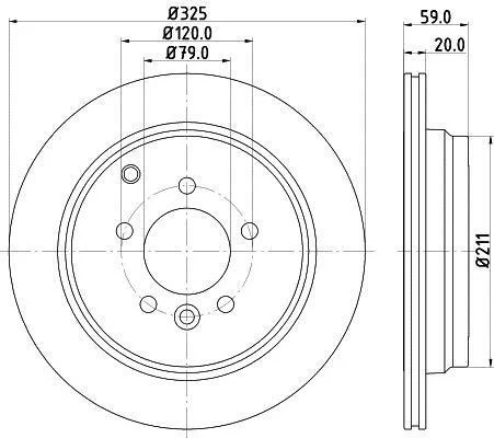 HELLA PRO LAND ROVER гальмівний диск DISCOVERY III, DISCOVERY IV, RANGE ROVER SPORT I HELLA PAGID 8DD 355 118771 (фото 1)