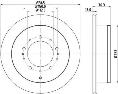 HELLA PRO TOYOTA диск гальмівний задн.Land Cruiser 200, Sequoia, Tundra, Lexus LX 06- HELLA PAGID 8DD 355 116331