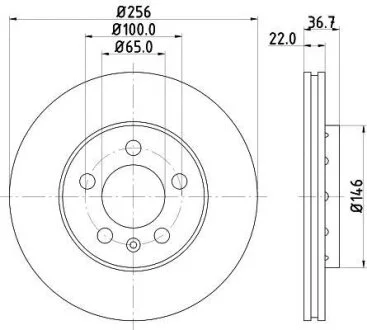 Диск гальмівний з покриттям PRO; передн. HELLA PAGID 8DD 355 105361