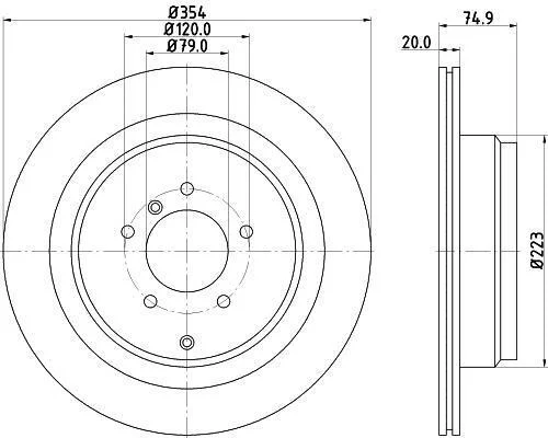 HELLA PRO LAND ROVER диск гальмівний задн. Discovery III, Range Rover III 02- HELLA PAGID 8DD 355 115291 (фото 1)