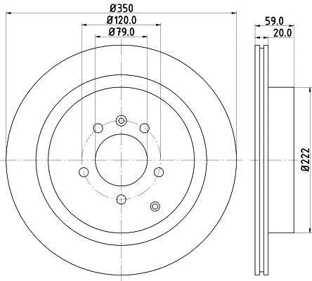 HELLA PRO LAND ROVER гальмівний диск задн. DISCOVERY IV, RANGE ROVER SPORT I HELLA PAGID 8DD 355 118781 (фото 1)